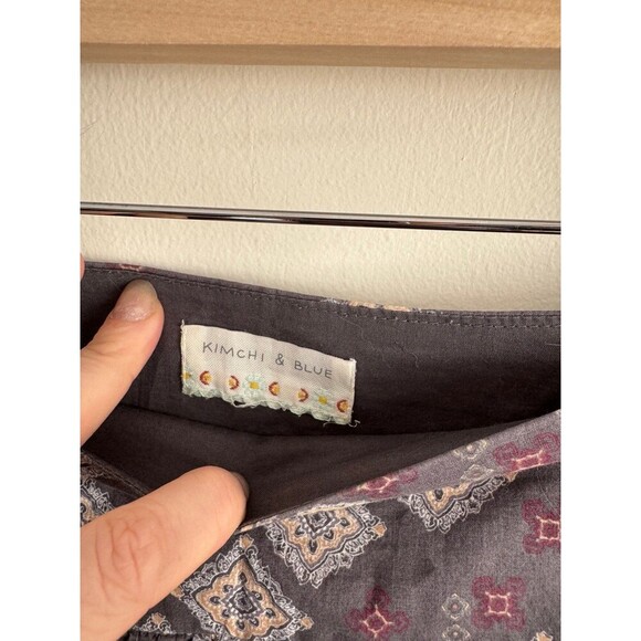 Kimchi Blue Geometric Diamonds Purple Grey Skirt Size Small - Picture 7 of 10